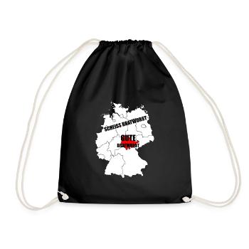 Thüringer Thüringen Bratwurst Geschenk - Turnbeutel - Schwarz - Vorne