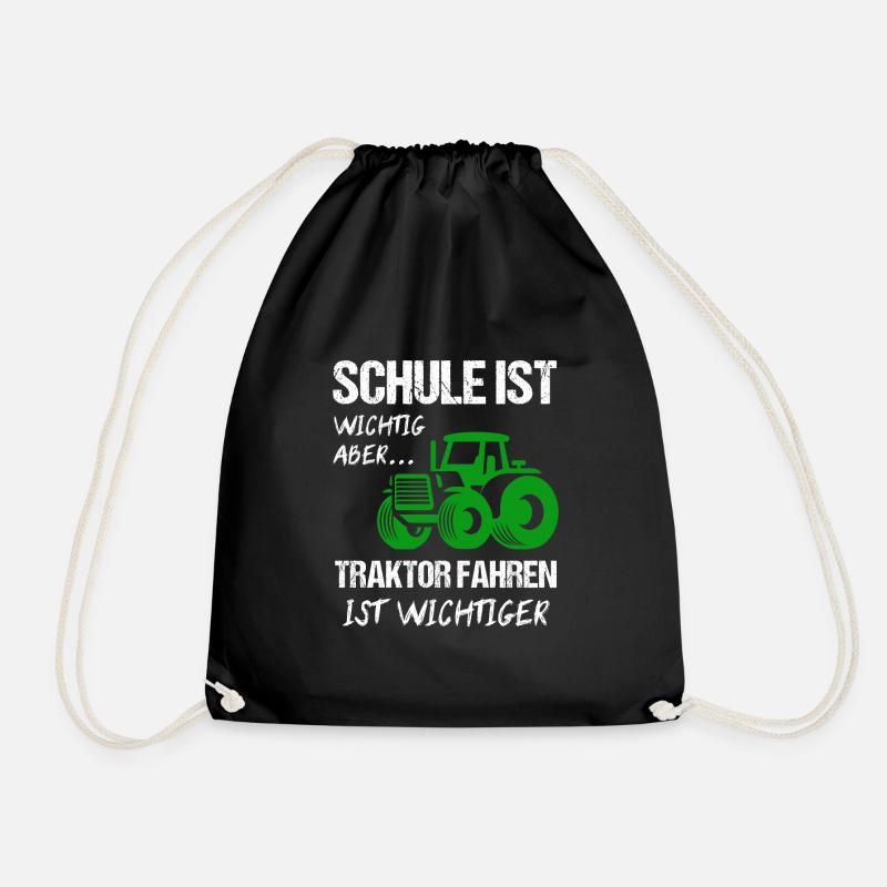 Traktor Trecker Traktoren Geschenk - Turnbeutel - Schwarz