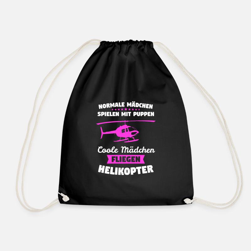 Helikopter Hubschrauber Pilot Geschenk - Turnbeutel - Schwarz