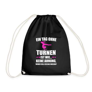 Turnen Gymnastik Turner Geschenk - Turnbeutel - Schwarz - Vorne
