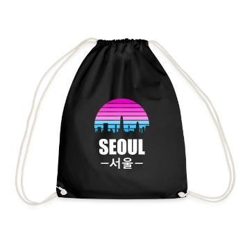 Seoul Südkorea South Korean Geschenk - Turnbeutel - Schwarz - Vorne