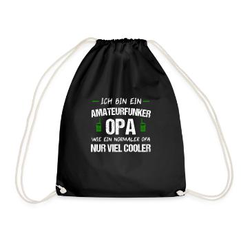 Amateurfunk Opa Funker Ham Radio Geschenk - Turnbeutel - Schwarz - Vorne