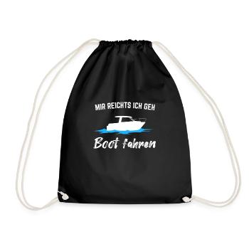 Motorboot Boot Bootsbesitzer Geschenk - Turnbeutel - Schwarz - Vorne