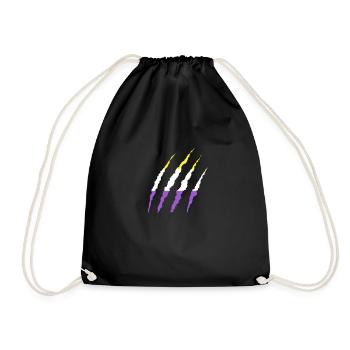 Non Binary Non-Gender Non-Binary Flag Gift - Drawstring Bag - black - Front