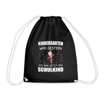 Schulkind 2020 Einschulung Mädchen Schulanfang - Turnbeutel - Schwarz - Vorne