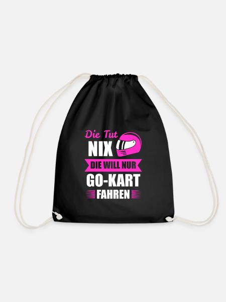 Go-kart Gokart Racing Geschenk - Turnbeutel - Schwarz