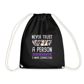 Anime Clothes Waifu Manga Otaku gift - Drawstring Bag - black - Front