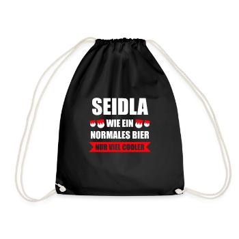 Seidla Franken Franke Geschenk - Turnbeutel - Schwarz - Vorne