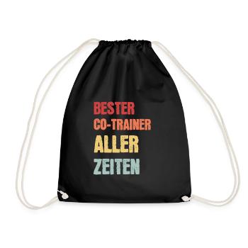 Co-Trainer Fußball-Trainer Trainer Geschenk - Turnbeutel - Schwarz - Vorne