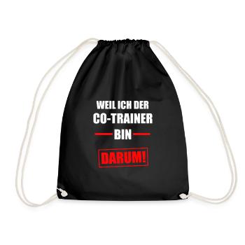 Co-Trainer Fußball-Trainer Handball Geschenk - Turnbeutel - Schwarz - Vorne