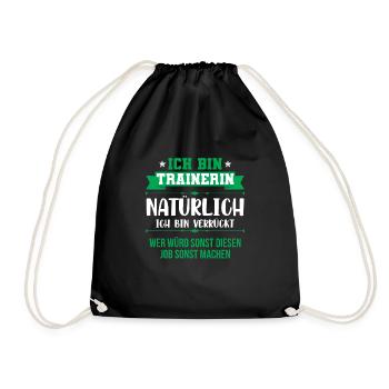Trainerin Trainer Fußballtrainer Geschenk - Turnbeutel - Schwarz - Vorne