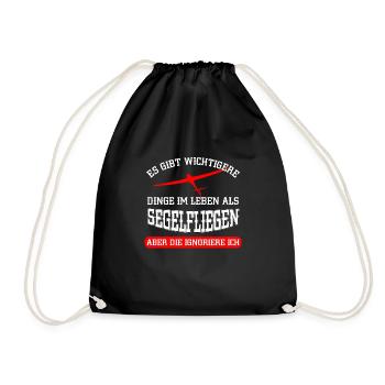 Segelfliegen Segelflieger Segelflug Pilot Geschenk - Turnbeutel - Schwarz - Vorne