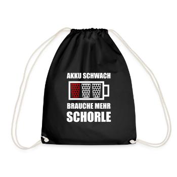 Schorle Dubbeglas Pfälzer Pälzer Geschenk - Turnbeutel - Schwarz - Vorne