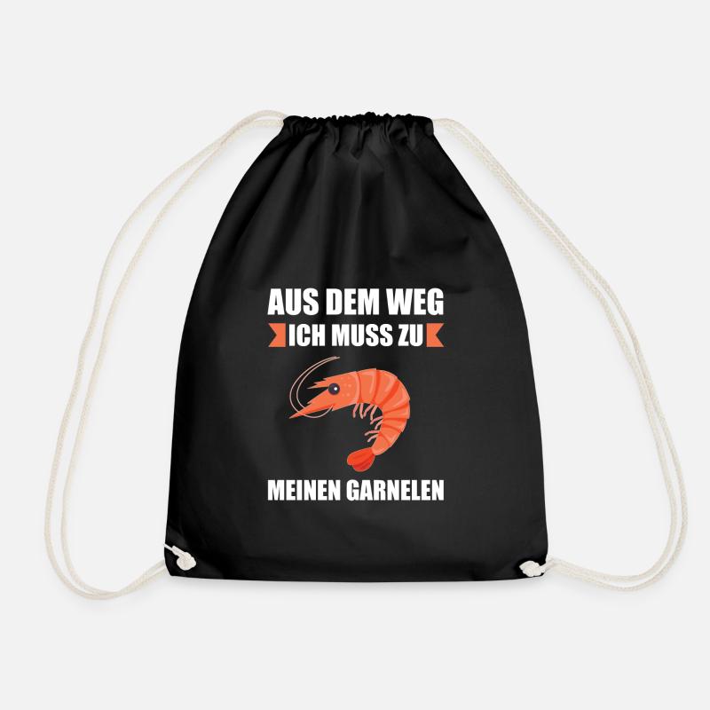 Garnele Garnelen Shrimp Meerestiere Geschenk - Turnbeutel - Schwarz