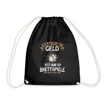 Würfel Brettspiel Brettspiele Geschenk - Turnbeutel - Schwarz - Vorne