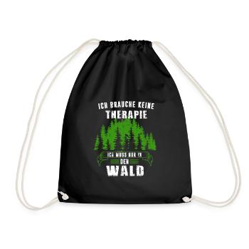 Wald Forstwirt Waldarbeiter Geschenk - Turnbeutel - Schwarz - Vorne