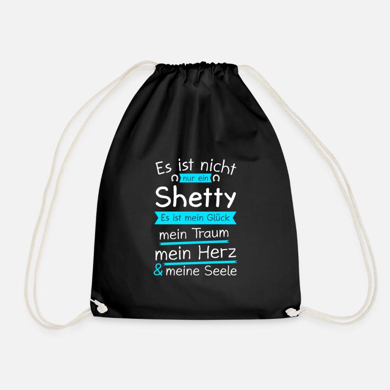 Shetty Shetland Pony Pferd Geschenk - Turnbeutel - Schwarz