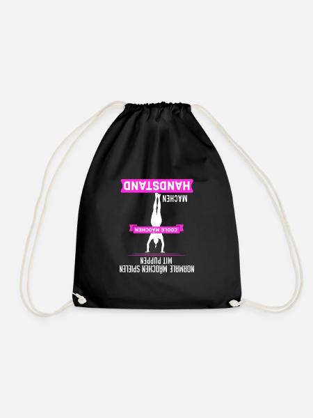 Handstand Turner Turnen Geschenk - Turnbeutel - Schwarz