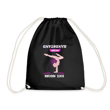 Handstand Turnen Turner Geschenk - Turnbeutel - Schwarz - Vorne