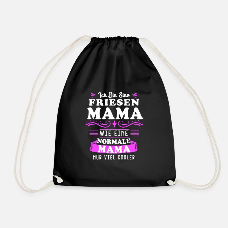 Friesen Mama Friesenpferd Pferd Geschenk - Turnbeutel - Schwarz