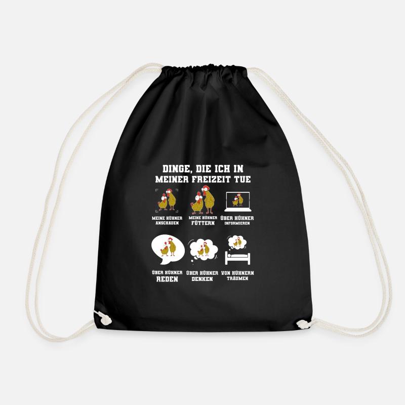 Huhn Hühner Hühnerstall Geschenk - Turnbeutel - Schwarz