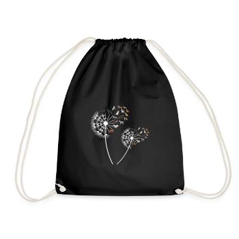 Pusteblume Hund Hundeliebhaber Blume Geschenk - Turnbeutel - Schwarz - Vorne