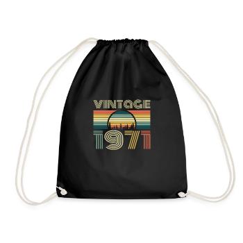 Vintage 1971 Vintage 1971 Anniversaire Rétro Vintage - Sac de sport léger - noir - Devant