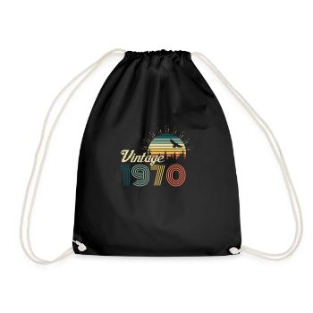 Cadeau vintage rétro anniversaire des années 1970 - Sac de sport léger - noir - Devant