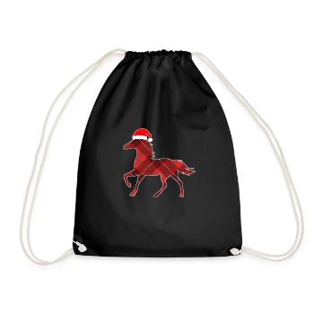 Horse Christmas Icelandic Horse Gift - Drawstring Bag - black - Front