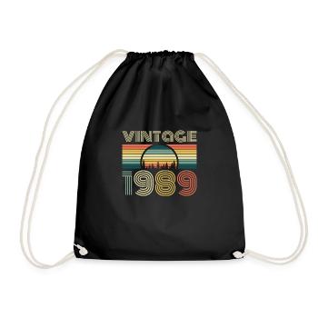 Vintage 1989 Vintage 1989 Anniversaire Rétro Vintage - Sac de sport léger - noir - Devant