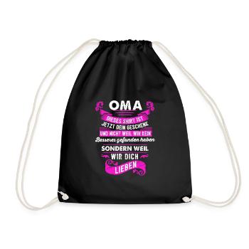 Oma Enkel Enkelin Geschenk - Turnbeutel - Schwarz - Vorne
