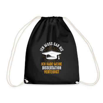 Doktortitel Doktor Doktorarbeit Geschenk - Turnbeutel - Schwarz - Vorne