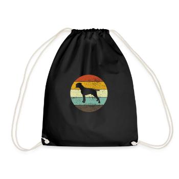 German Boxer Dog Retro Dog Training Gift - Drawstring Bag - black - Front
