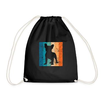 Bulldog Frenchie Dog Dog Lover Retro - Sac de sport léger - noir - Devant