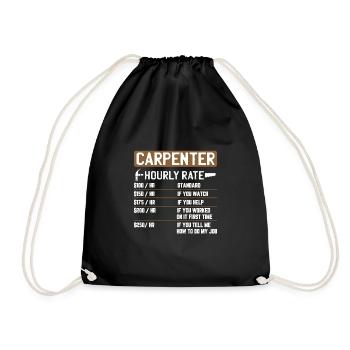 Carpenter carpenter craftsman saying gift - Drawstring Bag - black - Front