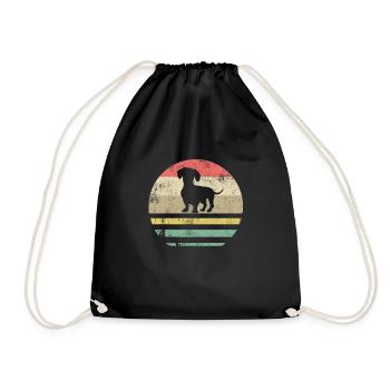 Cadeau rétro de teckel de teckel de teckel de teckel - Sac de sport léger - noir - Devant