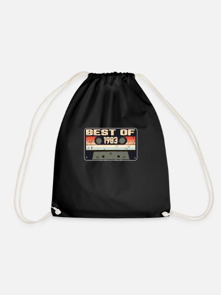 Vintage 1983 Geburtstag Retro Kassette Geschenk - Turnbeutel - Schwarz