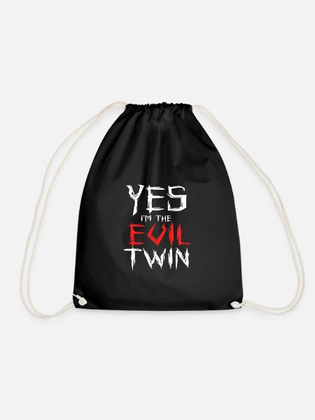 Evil Twin Twins Good Twin Angel Twins - Drawstring Bag - black