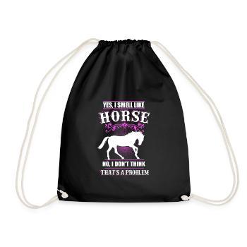 Horse rider equestrian gift - Drawstring Bag - black - Front