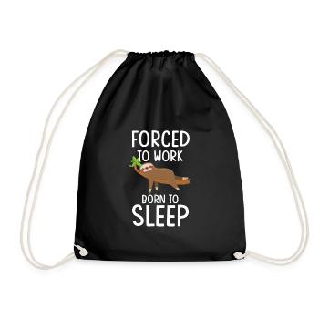 Sloth sloth lazy gift - Drawstring Bag - black - Front