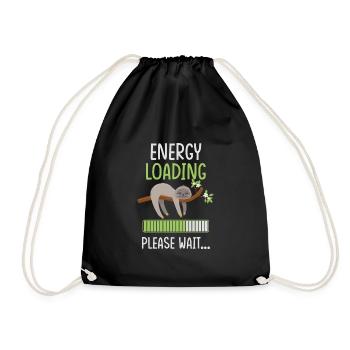 Sloth sloth lazy gift - Drawstring Bag - black - Front