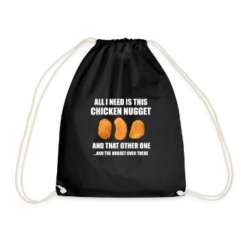 Nuggets Chicken Nuggets Gift - Drawstring Bag - black - Front