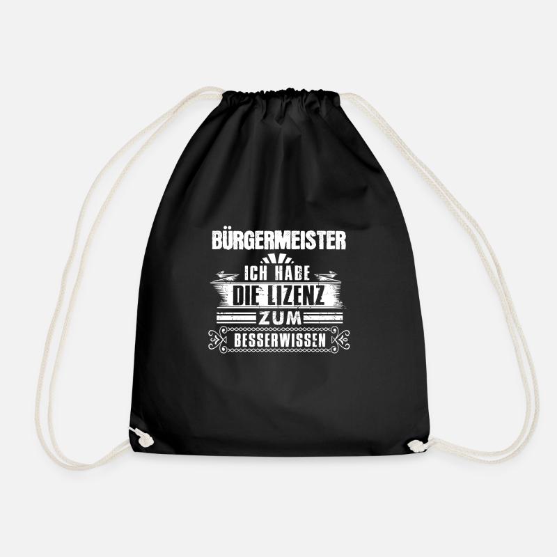 Bürgermeister Mayor Bürger Geschenk - Turnbeutel - Schwarz