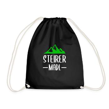 Steirer Madl Steiermark Geschenk - Turnbeutel - Schwarz - Vorne
