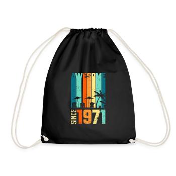 Vintage 1971 anniversaire cadeau vintage rétro - Sac de sport léger - noir - Devant