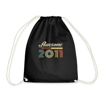 Vintage 2011 11e anniversaire cadeau vintage rétro - Sac de sport léger - noir - Devant