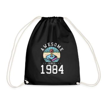 Awesome since 1984 Gamer Retro Millésime cadeau - Sac de sport léger - noir - Devant