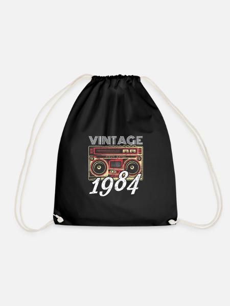 Vintage 1984 84 Geburtstag Retro Jahrgang Geschenk - Turnbeutel - Schwarz