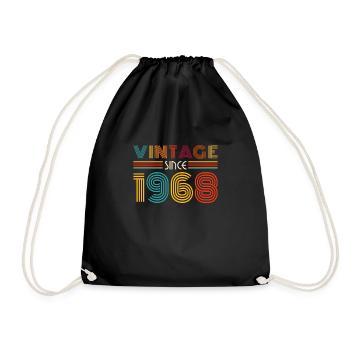 Vintage 1968 68 Anniversaire Rétro Millésime cadeau - Sac de sport léger - noir - Devant