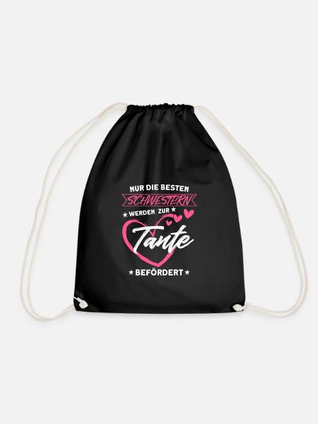 Tante Schwester Geschwister Geschenk - Turnbeutel - Schwarz